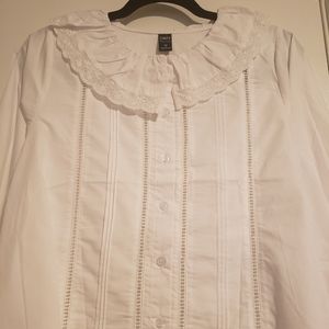 Vintage Cottagecore 100% Cotton White Blouse Size Small NWOT
